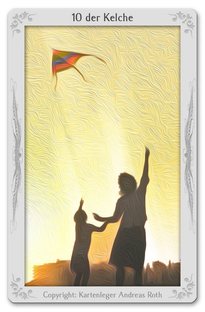 Tarotkarte Zehn der Kelche Bedeutung, Kombinationen, Deutung • Andreas Roth Tarotkarte Zehn der Kelche Bedeutung, Kombinationen, Deutung • Andreas Roth